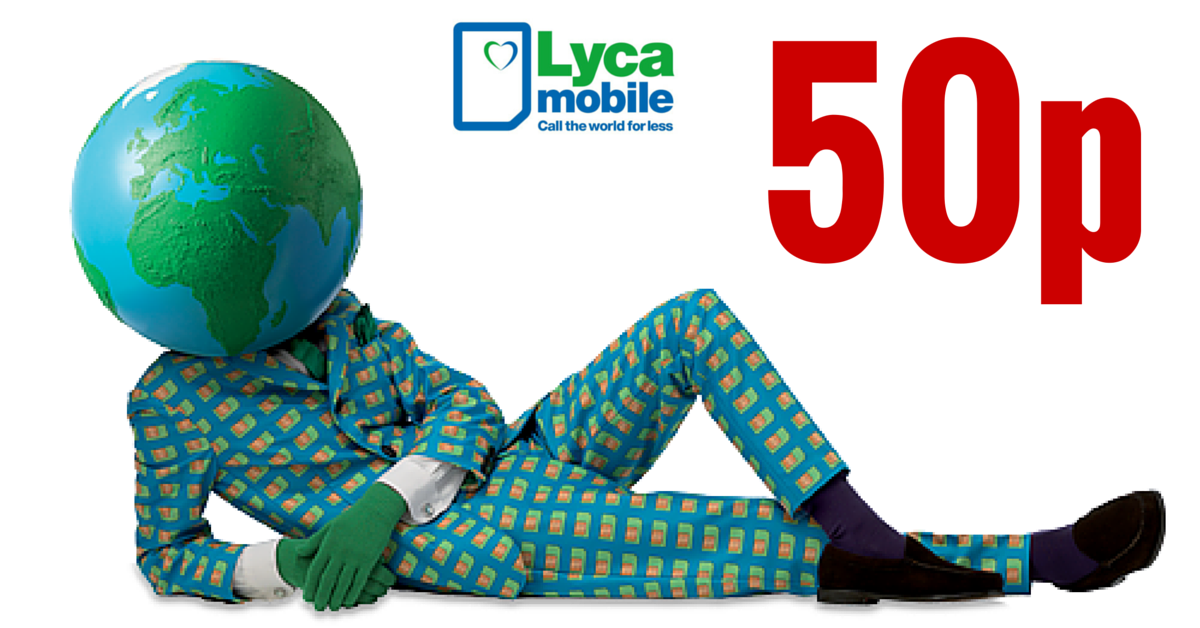 50p off on £20 Lycamobile Voucher Code